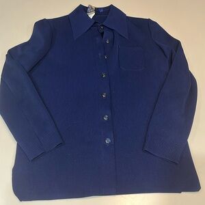 VTG Gold Crown by Leroy cardigan Navy small